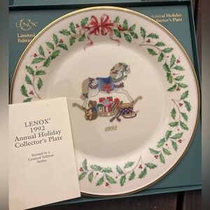 NIB Lenox Annual Limited Edition Holiday Horse 1992 China Plate